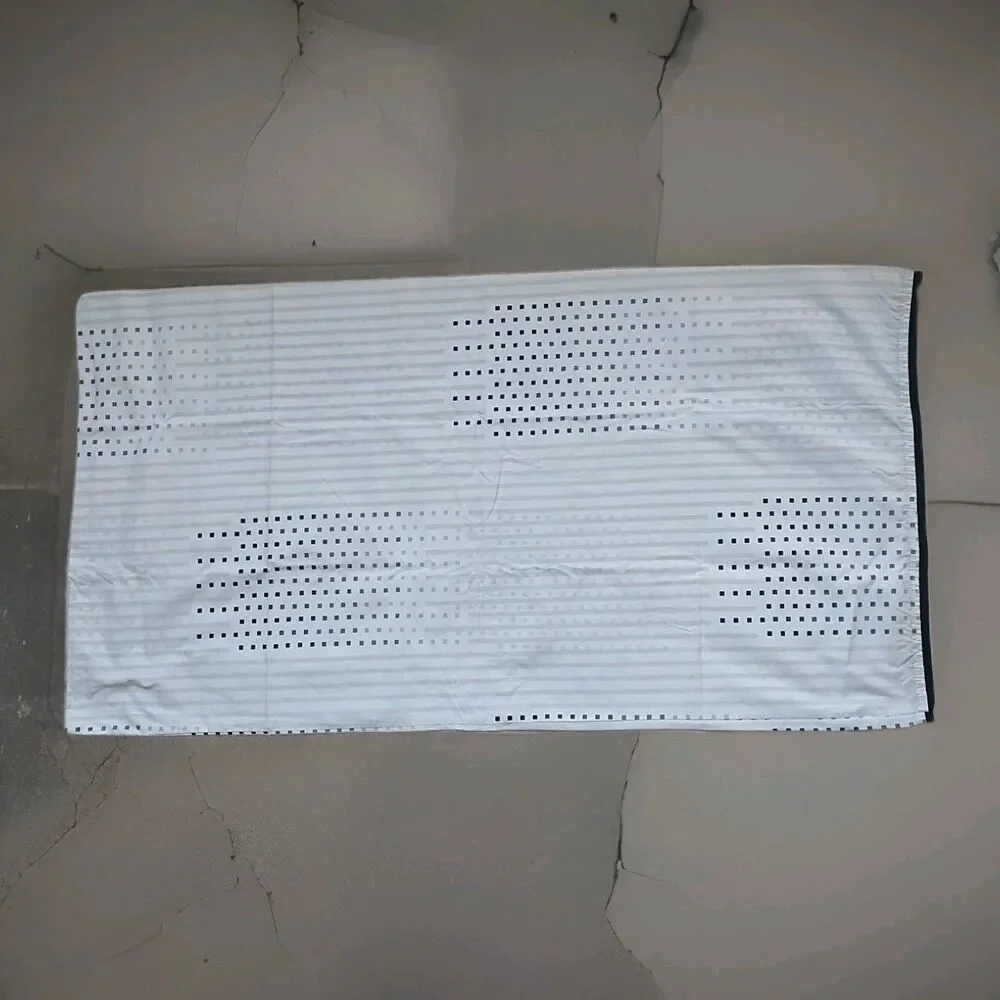 VTG Dan River Pillowcase King Size Cotton White Gray Geometric Contempory 3x